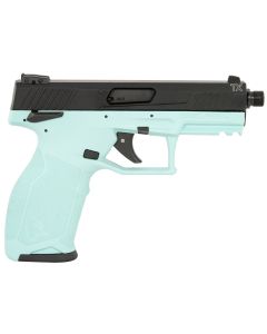 Taurus 1-TX22141C10 TX22Full Size Frame 22 LR 10+1 4.10" Matte Black Threaded Barrel, Matte Black Serrated Slide, Cyan Polymer Frame w/Picatinny Rail, Textured Grip