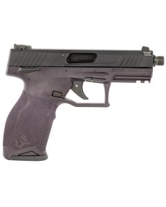 Taurus 1-TX22141P10 TX22Full Size Frame 22 LR 10+1 4.10" Matte Black Threaded Barrel, Matte Black Alloy Steel Serrated Slide, Purple Wine Polymer Frame w/Picatinny Rail, Textured Grip