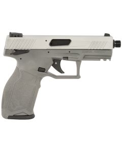 Taurus 1-TX2214NG TX22Full Size Frame 22 LR 16+1 4.10" Matte Black Threaded Barrel, Satin Stainless Steel Serrated Slide, Gray Polymer Frame w/Picatinny Rail, Textured Grip