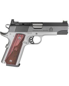 Springfield Armory PX9118LAOS 1911 Ronin 45 ACP 8+1 4.25" Stainless Steel Barrel Optic Ready Blued Slide Crossed Cannon Wood Laminate Grip