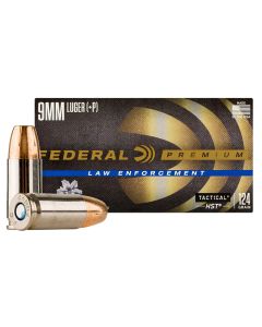 Federal P9HST3 Premium Personal Defense 9mm+P 124gr HST Jacketed Hollow Point 50 Per Box/20 Case
