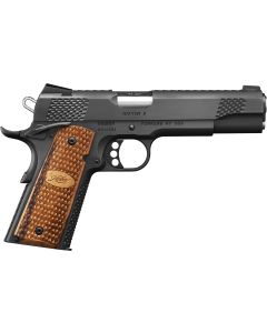 Kimber Mfg, Inc 3200117 Raptor II45 ACP 8+1 5" Stainless Match Grade Barrel, Matte Black Serrated Steel Slide, Matte Black Steel Frame w/Beavertail, Zebrawood Grip
