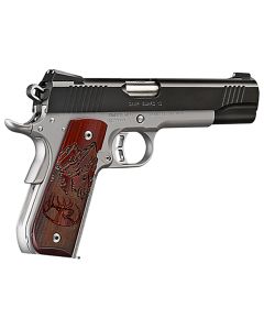 Kimber Mfg, Inc 3000233 Camp Guard10mm Auto 8+1 5" Stainless Match Grade Barrel, Matte Black Serrated Stainless Steel Slide, Satin Silver Stainless Steel Frame w/Beavertail, Rosewood Grip