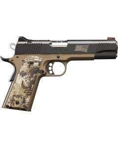 Kimber Mfg.,inc 3200383 Hero Custom II Boot Campaign 45ACP 7+1 5" KimPro II Front Serrations Stainless Steel Slide Desert Tan KimPro II Composite Kryptek Highlander Grip