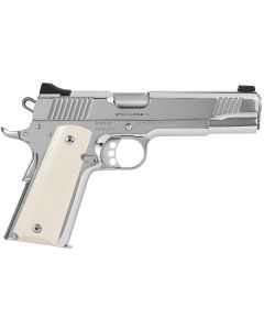 Kimber Mfg.,inc 3200397 High Polished38 Super 9+1 5" Front Serrations Stainless Steel Slide High Polished Bonded Smooth Ivory Grip