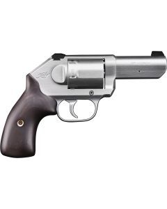Kimber Mfg, Inc 3400011CA K6S *CA Compliant DAO 357 Mag 6 Shot 3" Brushed Stainless Steel Barrel, Cylinder &amp; Frame, Large Smooth Walnut Grip, Concealed Hammer