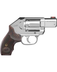 Kimber Mfg, Inc 3400009 K6S DCR DAO 357 Mag 6 Shot 2" Satin Silver Stainless Steel Barrel &amp; Cylinder, Stainless Steel Frame, Laminated Wood Grip, Concealed Hammer