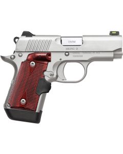 Kimber Mfg.,inc 3700482 Micro 9Stainless Steel 9mm 7+1 3.15" Satin Silver Slide Rosewood Grip