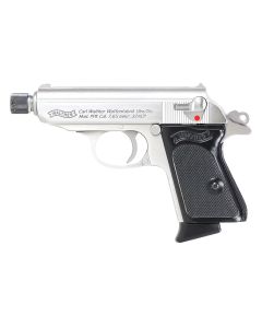 Walther Arms 4796060 PPK32 ACP 6+1 3.30" Stainless Steel Threaded Barrel, Stainless Serrated Steel Slide, Stainless Steel Frame w/Beavertail, Textured Polymer Grip
