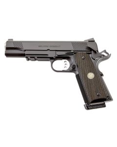 Wilson Combat CQBLRCAALLBLACK CQB *CA Compliant Full Size Frame 45 ACP 8+1 5" Carbon Steel Slide Diamond Wood w/ Pewter Medallions Grip