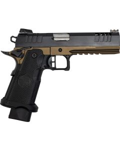 Great Lakes Firearms GL1911DS9FSSBRZ 1911 DS Synergy 9mm Luger 20+1 5" Optic Cut/Serrated Cerakote Black Molded Grip Bronze Frame