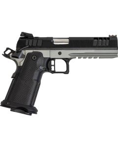 Great Lakes Firearms GL1911DS9FSSSRK 1911 DS Synergy 9mm Luger 20+1 5" Optic Cut/Serrated Cerakote Black Molded Grip Bull Shark Frame