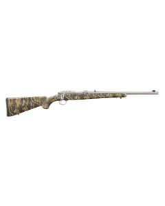 Ruger 7420 77/357357 Mag 5+1 18.50" Brushed Stainless Threaded Barrel, Brushed Stainless Integral Scope Mount, Fixed Desolve Bare Reduced Camo Synthetic Stock, Thread Protector