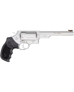 Taurus 2441069T JudgeCompact Frame 45 Colt (LC)/410 Bore 5rd, 6.50" Matte Stainless Stainless Steel Barrel, Cylinder &amp; Frame, Black Finger Groove Grip, Exposed Hammer