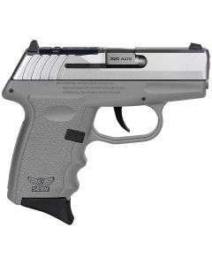 SCCY Industries CPX3TTSGRDR CPX-3380 Auto 10+1 2.96" Stainless Steel Slide Sniper Gray Finger Groove Polymer Grip