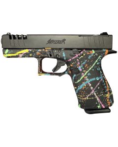 Great Lakes Firearms GL19SBLK Striker9mm 15+1 4" Front/Rear Serrations Cerakote Splatter Black