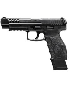 HK 81001156 VP9L9mm Luger 20+1 5" Black Polygonal Rifled Barrel, Long/Lightening Cuts/Optic Cut Steel Slide, Polymer Frame w/Picatinny Rail, Black Interchangeable Backstrap Grip