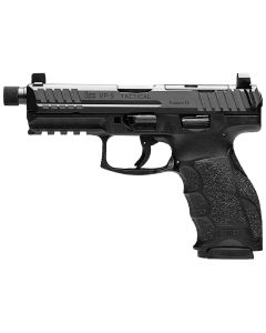 HK 81001155 VP9 Tactical 9mm Luger 17+1 4.70" Black Threaded Barrel, Black Cerakote Optic Ready/Serrated Steel Slide, Black Polymer Frame w/Picatinny Rail, Black Interchangeable Backstrap Grip