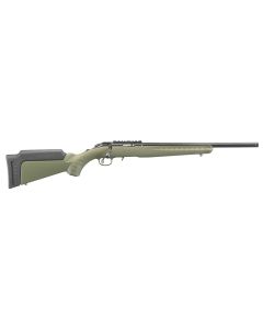 Ruger 8336 American RimfireSports South Exclusive Full Size 17 HMR 9+1 18" Satin Blued Threaded Barrel, Blued Scope Rail Steel Receiver, OD Green Synthetic Adjustable Stock, Right Hand
