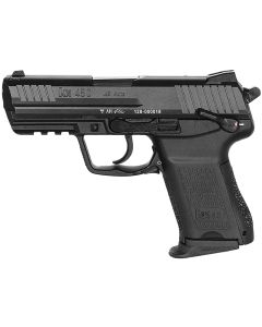 HK 81001111 HK45C V1 Compact Frame 45 ACP 8+1 3.94" Black Polygonal Rifled Barrel, Black Serrated Steel Slide, Black Polymer Frame w/Picatinny Rail, Black Interchangeable Backstrap Grip, Ambidextrous