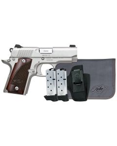 Kimber Mfg, Inc 3300250 Micro 9 RTC Bundle Micro Frame 9mm 7+1 3.15" Stainless Match Grade Barrel, Kimpro II Silver Serrated Slide, Kimpro II Silver Aluminum Frame w/Beavertail, Rosewood Grip