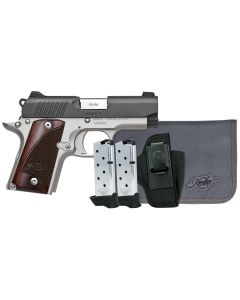 Kimber Mfg.,inc 3300251 Micro 9 RTC Bundle Micro Frame 9mm 7+1 3.15" Stainless Ramped Barrel, KimPro II Black Serrated Slide, Kimpro II Silver Aluminum Frame w/Beavertail, Rosewood Grip