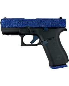 Glock PAX435204NNVY G43XSub-Compact Frame 9mm Luger 10+1 3.41" Black GMB Barrel, Navy Blue Glitter Serrated Steel Slide, Black Cerakote Polymer Frame w/Beavertail, Black Textured Grip, Ambidextrous