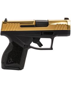 Taurus 1-GX4M931-G GX4Micro-Compact Frame 9mm Luger 13+1 3.06" Satin Black DLC Stainless Steel Barrel, Gold PVD Serrated Alloy Steel Slide, Matte Black Stainless Steel Frame, Textured Grip