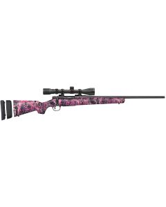 Mossberg 28258 Patriot Super Bantam w/Optic 350 Legend 4+1 22" Matte Blued Fluted Threaded Barrel, Matte Blued Drilled &amp; Tapped Receiver, Adj LOP Muddy Girl Wild Synthetic Stock, 3-9x40mm Duplex