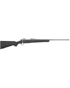 Mossberg 28261 PatriotFull Size 7mm PRC 3+1 24" Stainless Cerakote Fluted Threaded Barrel, Drilled &amp; Tapped Stainless Cerakote Receiver, Black Fixed Synthetic Stock