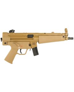 HK 81001079 SP5 RAL8000 9mmx19 10+1 8.86" Black Navy-Style Threaded Barrel, Flat Dark Earth Receiver, FDE Polymer Grip, 2 Magazines