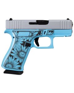Glock UX4350204FRDAISYBLUE G43X FR Miss Daisy Sub-Compact Frame 9mm 10+1 3.41" Black GMB Barrel, Serrated Steel Slide, Blue Cerakote Polymer Frame w/Black Daisy Laser Engraving Grip, Front Rail