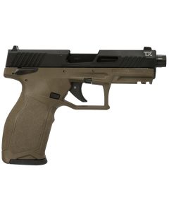 Taurus 1-2TX22141O-10 TX22 T.O.R.O. 22 LR 10+1 4.60" Matte Black Threaded Barrel, Black Hard Coat Anodized Optic Ready/Serrated Slide, OD Green Polymer Frame w/Picatinny Rail, Textured Grip