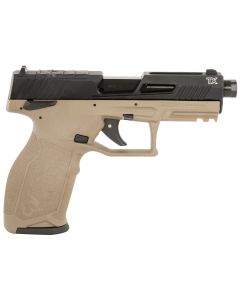 Taurus 1-2TX22P141F-10 TX22 T.O.R.O. 22 LR 10+1 4.60" Matte Black Threaded Barrel, Black Hard Coat Anodized Optic Ready/Serrated Slide, Flat Dark Earth Polymer Frame w/Picatinny Rail, Textured Grip