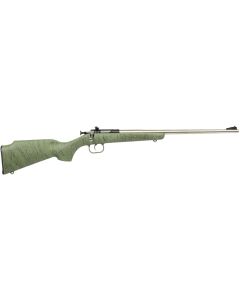 Crickett KSA2442 Gen2Youth 22 LR 1rd 16.13" Stainless Single Shot Barrel, Stainless Steel Receiver, Green w/Black Webbing Fixed Synthetic Stock