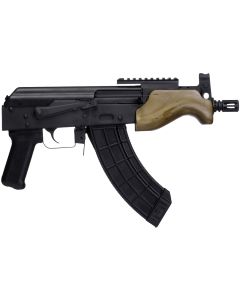 Century Arms HG7596N Draco Micro 7.62x39mm 30+1 6.25" Black Threaded Barrel, Black Anodized Picatinny Rail Receiver, Black Polymer Grip, Wood Furniture