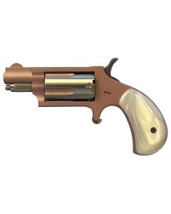 North American Arms 22MSROSE Mini-Revolver22 Mag 5 Shot 1.13" Rose Gold Cerakote Stainless Steel Barrel &amp; Frame, Rose Gold/Stainless Cylinder, White Pearlite Grip, Stainless Exposed Hammer,