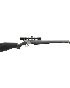 CVA PR2117SSCP Wolf w/Optic 50 Cal 24" Stainless Steel Barrel &amp; Drilled &amp; Tapped Stainless Steel Receiver, Fixed Black Synthetic Stock, KonusShot 3-9x32mm