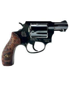 Heritage Mfg HR38B3-US1 RoscoeSmall 38 Special +P 5 Shot 3" Black Polished Alloy Steel Barrel, Cylinder &amp; Frame, Custom Designed Wood Grip w/Stars &amp; Stripes, Transfer Bar Safety, Exposed Hammer