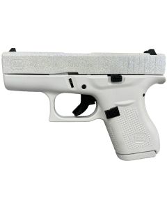 Glock UI4250204NFRST G42 Gen3 Sub-Compact Frame 380 ACP 6+1 3.25" Black Steel Barrel, Frost Glitter Cerakote Serrated Steel Slide, Frost Cerakote Polymer Frame, Textured Polymer Grip, Right Hand