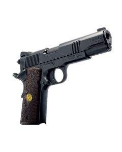 Dickinson LLC DKSN9BB 1911 Adam Full Size Frame 45 ACP 8+1 4.37" Black Button Rifled Barrel, Matte Black Serrated Aluminum Slide, Black Steel Frame, Wood Grips
