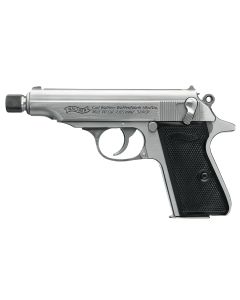 Walther Arms 4796062 PP SD Carry Frame 32 ACP 8+1 3.90" Stainless Steel Threaded Barrel, Stainless Steel Slide &amp; Frame w/Beavertail, Black Polymer Grip