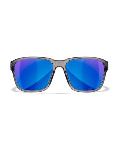 Wiley X AC6TRK09 TrekM/L Blue Mirror Lens Polycarbonate Gloss Crystal Dark Gray Frame