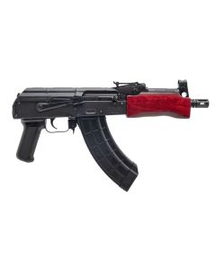 Century Arms HG2137PRN Draco Mini 7.62x39mm 30+1 7.75" Black Threaded Barrel, Black Steel Stamped Metal Receiver, Black Polymer Grip, Red Wood Handguard, Right Hand
