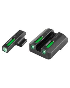 TruGlo TG13HP1A TFXBlack | Green Tritium &amp; Fiber Optic White Outline Front Sight Green Tritium &amp; Fiber Optic Rear Sight