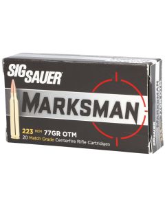 Sig Sauer E223M120 Marksman223 Rem 77 gr Open Tip Match 20 Per Box/ 25 Case