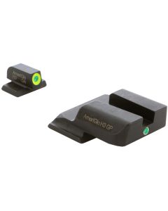 AmeriGlo SW301 i-Dot Sight Set for Smith &amp; Wesson M&amp;PGreen Tritium LumiGreen Outline Front Sight-Green Tritium Rear Sight