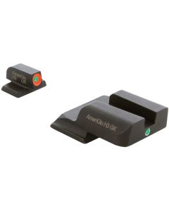 AmeriGlo SW245 i-Dot Sight Set for Smith &amp; Wesson M&amp;P ShieldGreen Tritium Orange Outline Front Sight-Green Tritium Rear Sight
