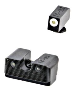 TruGlo TG231G2W Tritium ProHigh, White Outline Tritium Front/ Green Tritium Rear/Black Nitride Fortress Frame, Compatible w/Most Glock Except MOS, Front Post/Rear Dovetail Mount