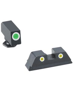 TruGlo TG231G1AW Tritium ProWhite Outline Tritium Front/Green Tritium Rear/Black Nitride Fortress Frame,Compatible w/Glock 42/43/43X/48 Except MOS, Front Post/Rear Dovetail Mount